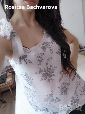 Нежен топ с цвете, М размер, снимка 1