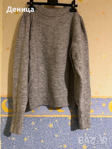 Сив дамски пуловер , снимка 1 - Блузи с дълъг ръкав и пуловери - 39397682