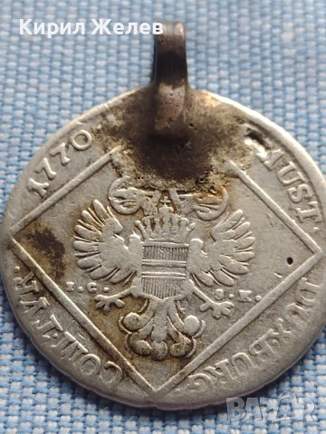 Сребърна монета 30 кройцера 1770г. Мария Терезия Виена Австрия 25226, снимка 6 - Нумизматика и бонистика - 42983611