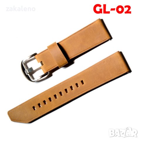 Подсилена каишка за часовник от естествена кожа 18/20/21/22/24мм, снимка 9 - Каишки за часовници - 37940754