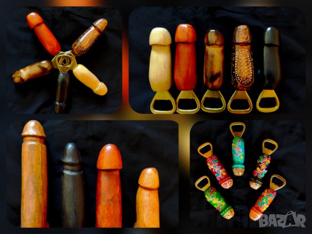 Дървени отварачки с ръчна изработка с формата на член от Индонезия. Размери от 9см. до 24 см., снимка 2 - Други - 35413101