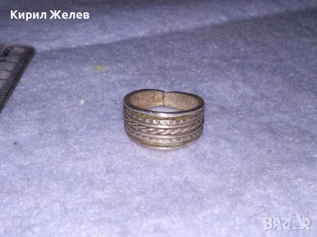 СТАР ВЪЗРОЖДЕНСКИ СРЕБЪРЕН САЧАНЕН ПРЪСТЕН ЕТНОГРАФСКИ ОРНАМЕНТИРАН МАЙСТОРСКИ 16850, снимка 5 - Антикварни и старинни предмети - 39547571