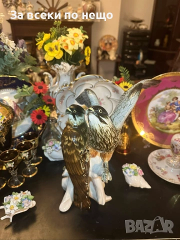 Karl Ens Germany - “ Соколите” уникална красота на семейство птици с височина 35 см Код P1929, снимка 3 - Декорация за дома - 53389087