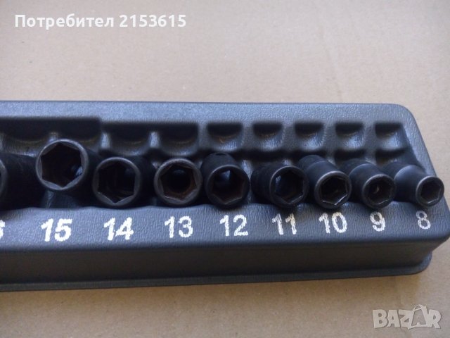 snap on 14 броя качествени черни  3/8 къси 6 стени камъни вложки 214IMFMYA, снимка 7 - Други инструменти - 43562041
