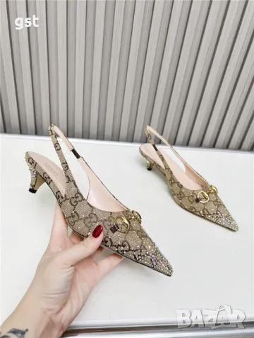 Редки Gucci Official Women shoes Crystals дамски обувки ток , снимка 8 - Дамски обувки на ток - 50257521