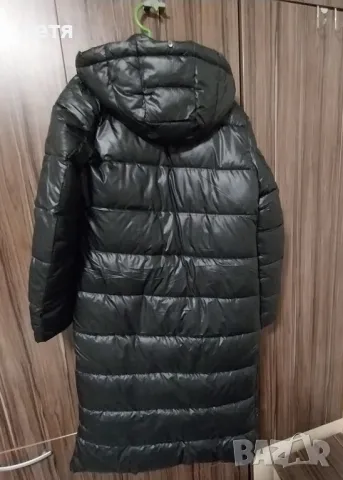 черно дълго яке с качулка , снимка 3 - Якета - 49104469