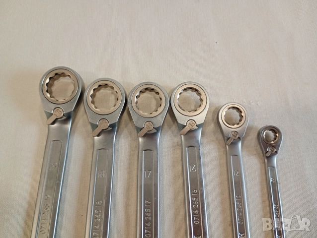 Wurth Zebra звездогаечен ключ с тресчотка с номера 8,12,16,17,18,19 , снимка 4 - Ключове - 52429103