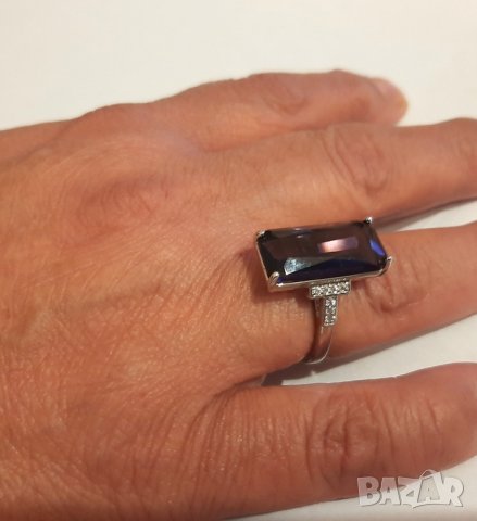 Пръстен с лилав аметист, снимка 2 - Пръстени - 42128837