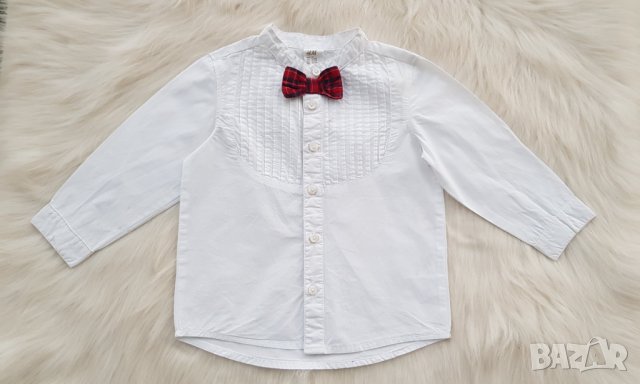 Детска риза с папионка H&M 9-12 месеца , снимка 5 - Бебешки блузки - 43058556