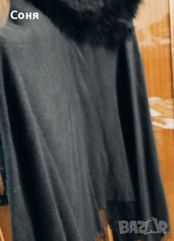 Пончо с яка от естествена кожа, снимка 11 - Палта, манта - 53067847