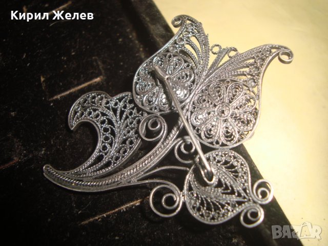 ИЗУМИТЕЛНО КРАСИВА ФИЛИГРАННА СРЕБЪРНА БРОШКА 19 ВЕК ВИСОКА ПРОБА СРЕБРО РЪЧНА РАБОТА БИЖУ 22626, снимка 12 - Антикварни и старинни предмети - 33045225
