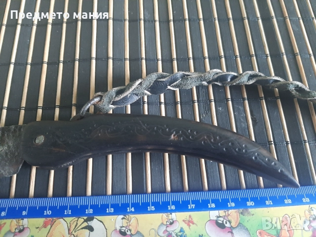 Старинно сгъваемо ножче сойка  – ръчна изработка, с патина, снимка 4 - Ножове - 52955115