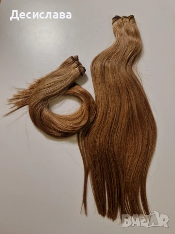 Естествена лукс кафява коса, много гъста с плътни крайща! Подходяща за трайно поставяне!, снимка 8 - Аксесоари за коса - 50992541