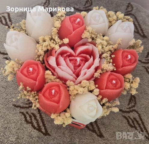 Ароматни букети от свещи, ръчна изработка , снимка 16 - Декорация за дома - 50538090