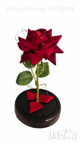 Осветена роза в стъкленица , снимка 3 - Декорация за дома - 48580441