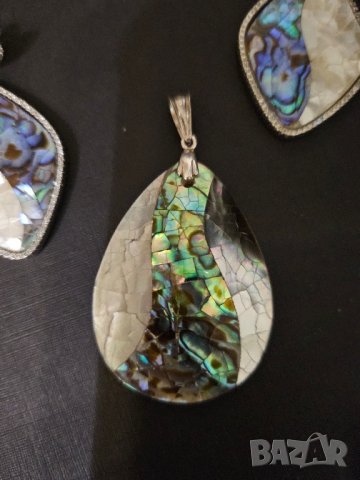 последно  обеци и висулка със седеф, снимка 2 - Бижутерийни комплекти - 43517687