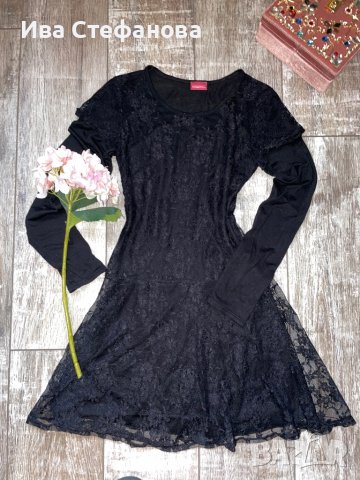 Черна елегантна дантелена парти рокля , снимка 11 - Рокли - 38832003