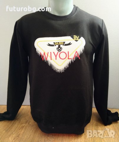 Черна мъжка блуза с шита щампа