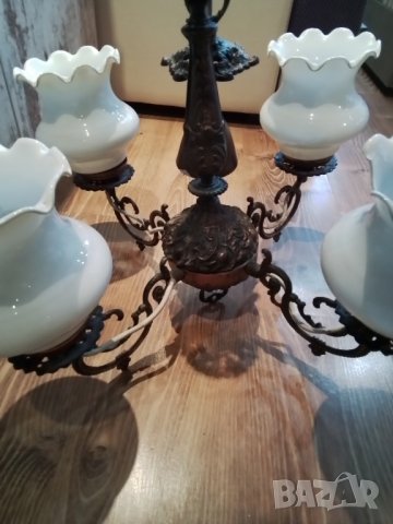 Старинен полилей 4 тела ,метален, снимка 1