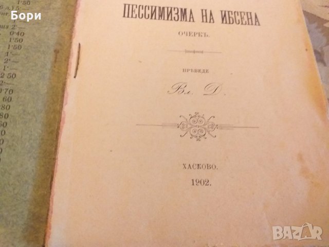 Книга 1902г Песимизмътъ  на Ибсена, снимка 6 - Антикварни и старинни предмети - 27949732