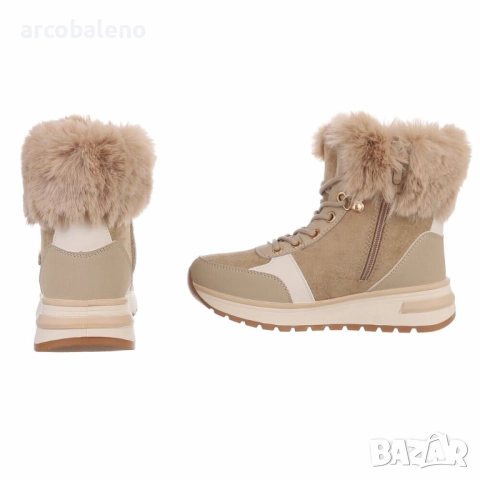 Дамски зимни боти до глезена с връзки, 5цвята , снимка 5 - Дамски боти - 51879543