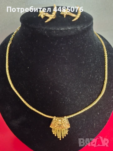 ЗЛАТЕН ДАМСКИ КОМПЛЕКТ 22К. , снимка 2 - Бижутерийни комплекти - 51029219