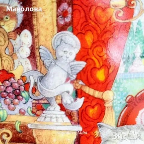 Колекционерска порцеланова чиния Wconker Wuv от серията Holiday Cat Plate на Franklin Mint., снимка 10 - Антикварни и старинни предмети - 48888000