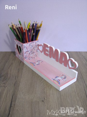 Дървен моливник за момиче., снимка 10 - Други - 39736144