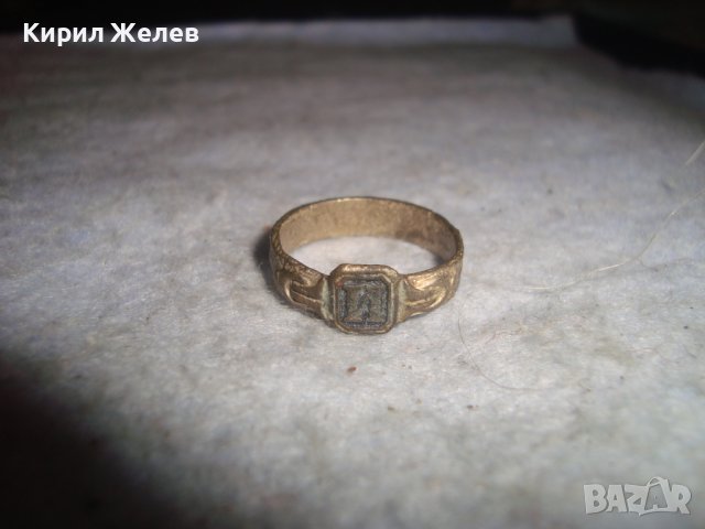 СТАРИНЕН 19век ОРНАМЕНТИРАН САЧАНЕН ПРЪСТЕН с МОНОГРАМ БУКВА И - РЪЧНА МАЙСТОРСКА ИЗРАБОТКА 27535 , снимка 9 - Антикварни и старинни предмети - 36797954