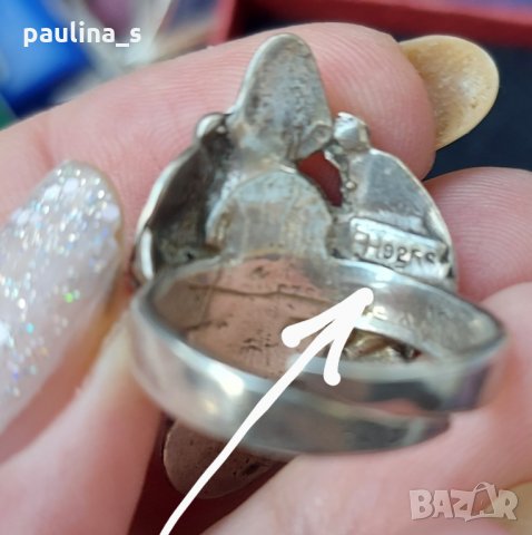 Винтидж / Античен ръчно изработен сребърен пръстен проба H925s "Noway" камък Лапис лазули, снимка 2 - Пръстени - 32484159