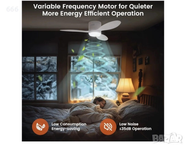 Таванен вентилатор със светлини и дистанционно управление, снимка 7 - Други - 52931264