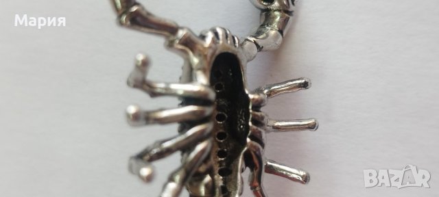 Сребърна висулка - скорпион, снимка 6 - Колиета, медальони, синджири - 43746391
