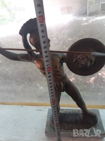 Стара голяма метална статуетка на Леонид, снимка 6 - Антикварни и старинни предмети - 53429422