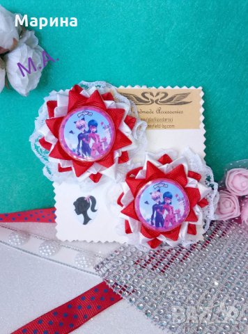 Детски Аксесоари за коса с панделка КАЛИНКАТА  и ЧЕРНИЯ КОТАРАК!, снимка 6 - Шноли, диадеми, ленти - 28743446