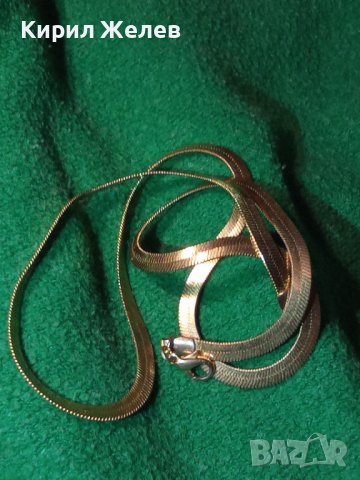 ПОЗЛАТЕН СТОМАНЕН ЛЕНТОВИДЕН ЛАНЕЦ РЕТРО НЕЖНА ЗДРАВА АРТ ДЕКО ПЛЕТКА 26822, снимка 15 - Колиета, медальони, синджири - 34839883