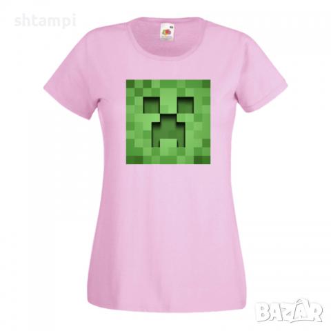 Дамска тениска Creeper Face 3 майнкрафт Minecraft,Игра,Забавление,подарък,Изненада,Рожден Ден., снимка 13 - Тениски - 36520640