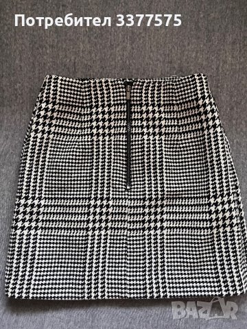 H&M къса карирана пола туйд, снимка 3 - Поли - 39908713