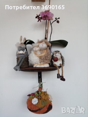 Стенни етажерки, цветарници изработени от дъбов масив с елементи от ковано желязо , снимка 7 - Декорация за дома - 40211525