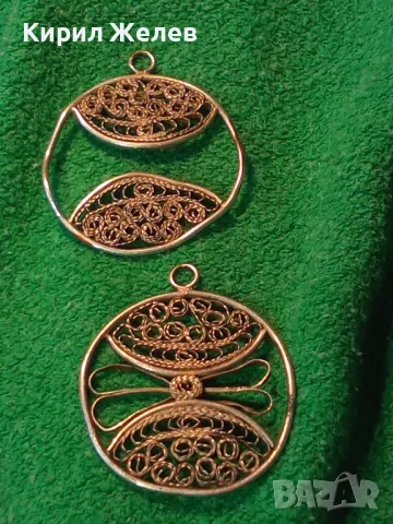 ДВЕ СТАРИННИ ФИЛИГРАННИ СРЕБЪРНИ ВИСУЛКИ ВИСОКА ПРОБА СРЕБРО РЕТРО НАКИТИ РЪЧНА РАБОТА 48582, снимка 13 - Антикварни и старинни предмети - 48473906