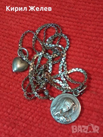 РИМОКАТОЛИЧЕСКА СРЕБЪРНА - WF ИКОНКА и СРЕБЪРНО СЪРЧИЦЕ със СРЕБЪРНА ВЕРИЖКА СРЕБРО 925 ПРОБА 40320, снимка 17 - Колиета, медальони, синджири - 43224550