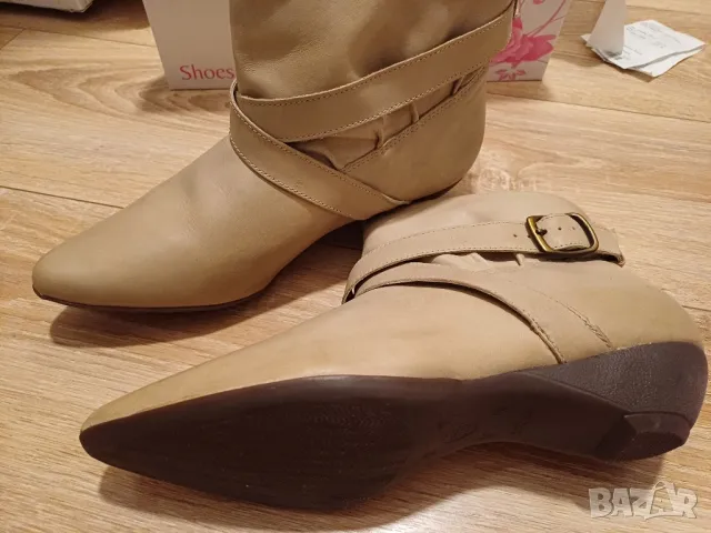 Дамски бежови боти от естествена кожа, 36-38, снимка 4 - Дамски боти - 48376310