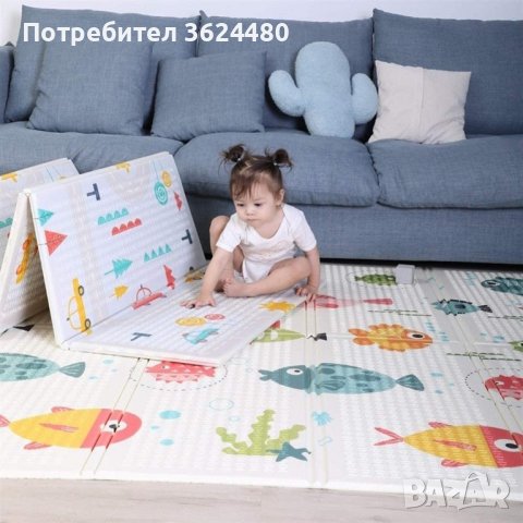 Детски двулицев килим/подложка за игра 200 х 180 см., снимка 15 - Други - 40324680