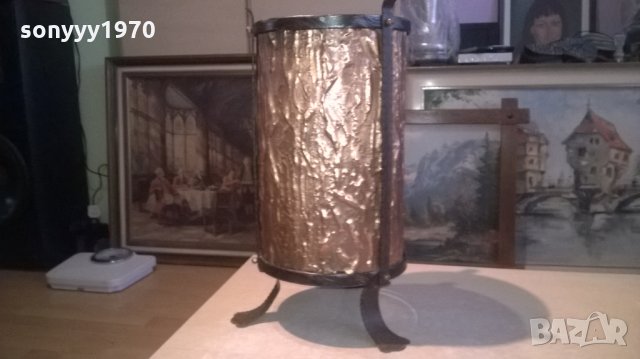 ПОРЪЧАНА-СТОИКА ЗА ЧАДЪРИ-КОВАНО ЖЕЛЯЗО МЕД МЕСИНГ, снимка 2 - Колекции - 27450829