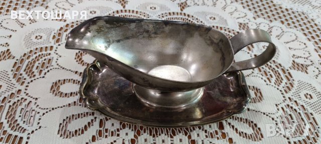 Старинна Посребрена Немска Сосиера WMF, снимка 6 - Антикварни и старинни предмети - 38470876