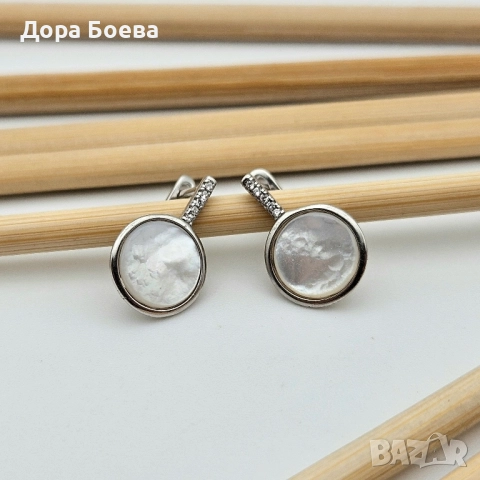 Сребърни обеци: "Сияние", снимка 4 - Обеци - 52334908