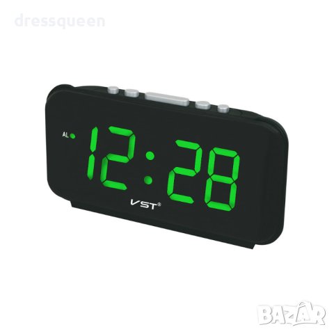806 Настолен часовник с аларма, голям 1,8" LCD дисплей, Черен, снимка 2 - Други - 44010903