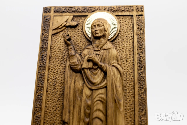 Позлатена релефна икона на света мъченица Наталия, снимка 7 - Икони - 53224404