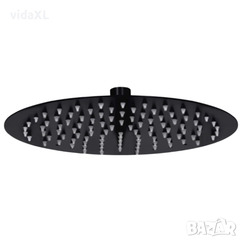 vidaXL Rainshower душ пита, инокс, 25 см, кръгла, черна（SKU:147691）, снимка 1