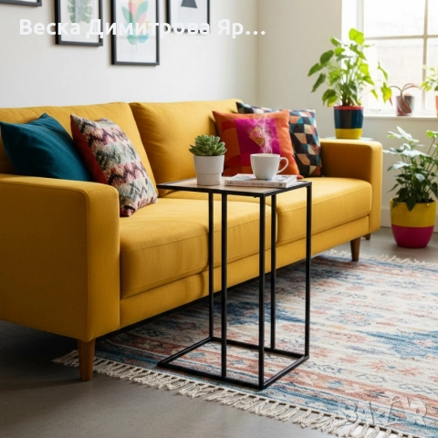 Компактна помощна масичка, която влиза под дивана – удобство на една ръка разстояние, снимка 2 - Маси - 52684921