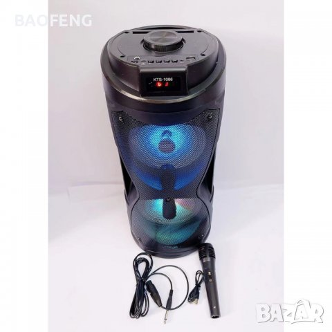 ! Нова Караоке тонколона 2х6,5”, с FM тунер, дистанционно, BLUETOOTH, модел KTS-1086, снимка 7 - Тонколони - 40092384